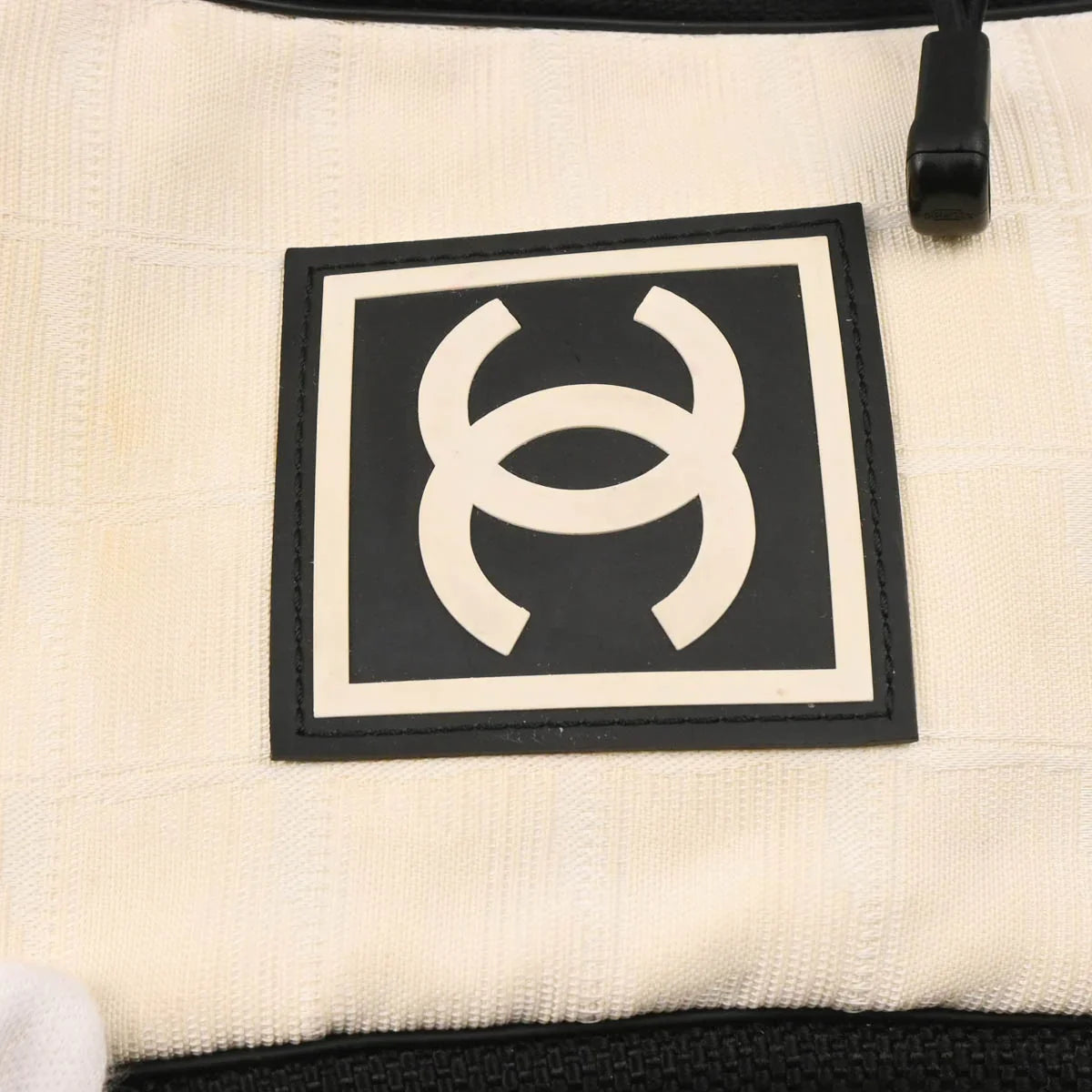 Chanel 2003-2004 Beige Nylon Travel Sport Line Shoulder Bag