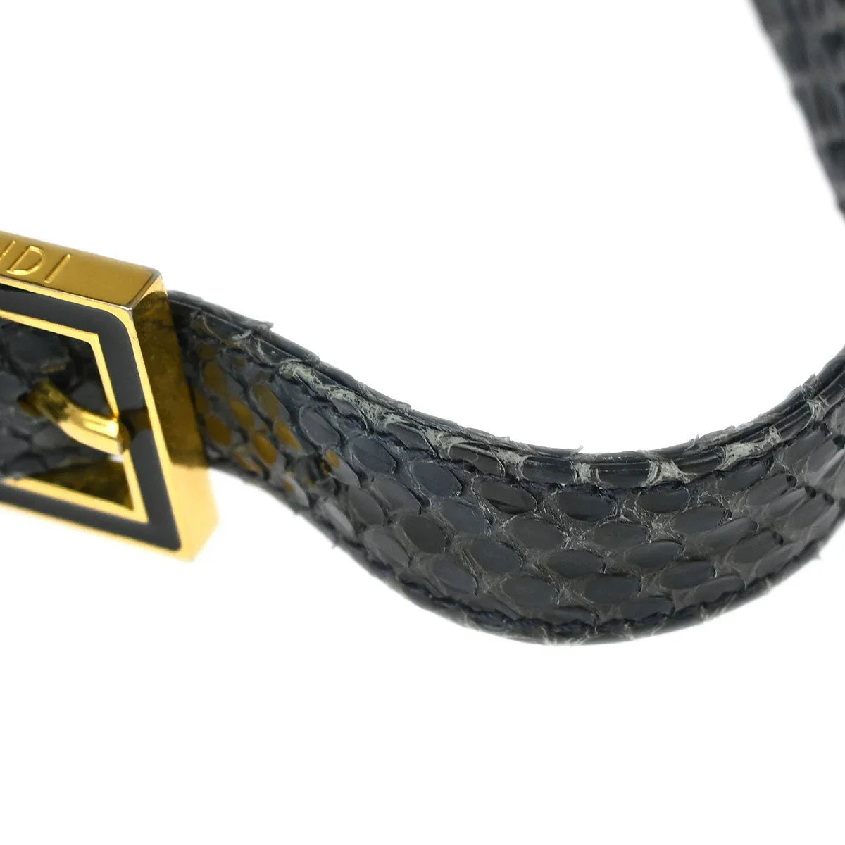 Fendi * Navy Python Baguette Handbag