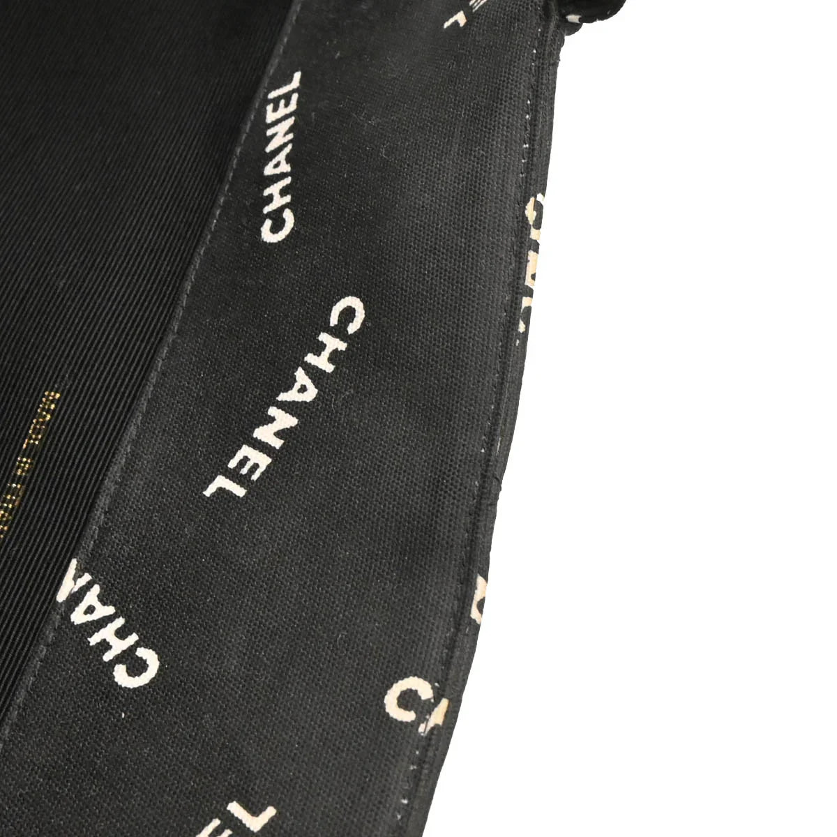 Chanel 1994-1996 Black Canvas Logo Print Chain Tote Handbag