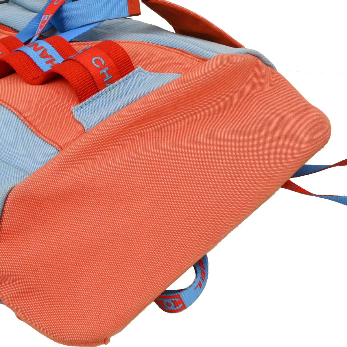Chanel 2001-2003 Light Blue Orange Canvas Sport Line Backpack