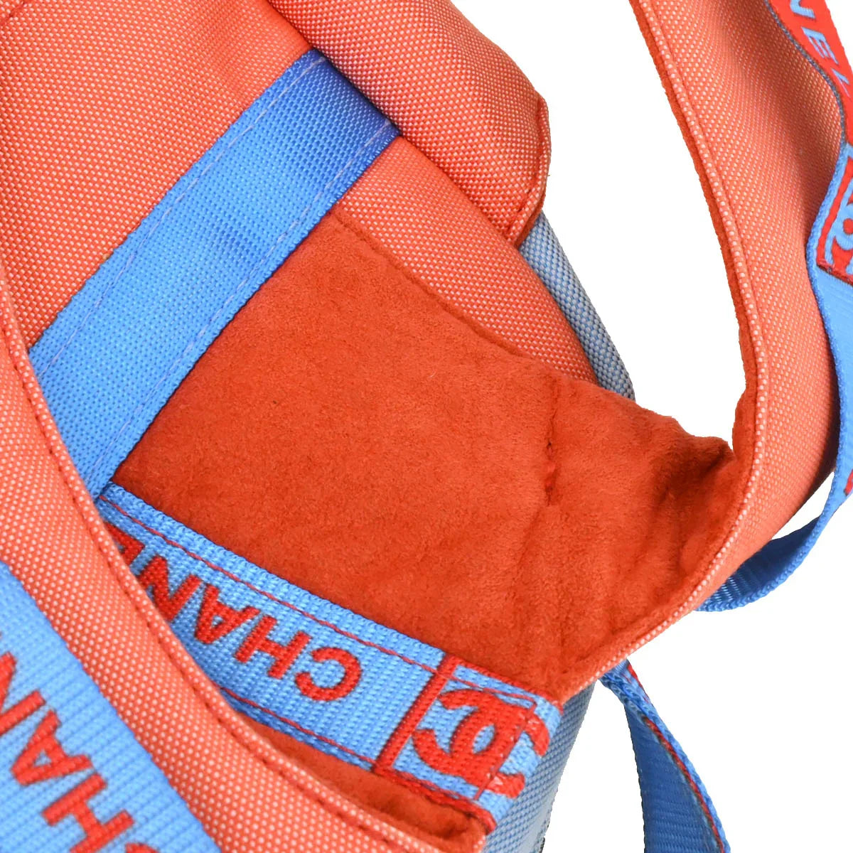 Chanel 2001-2003 Light Blue Orange Canvas Sport Line Backpack