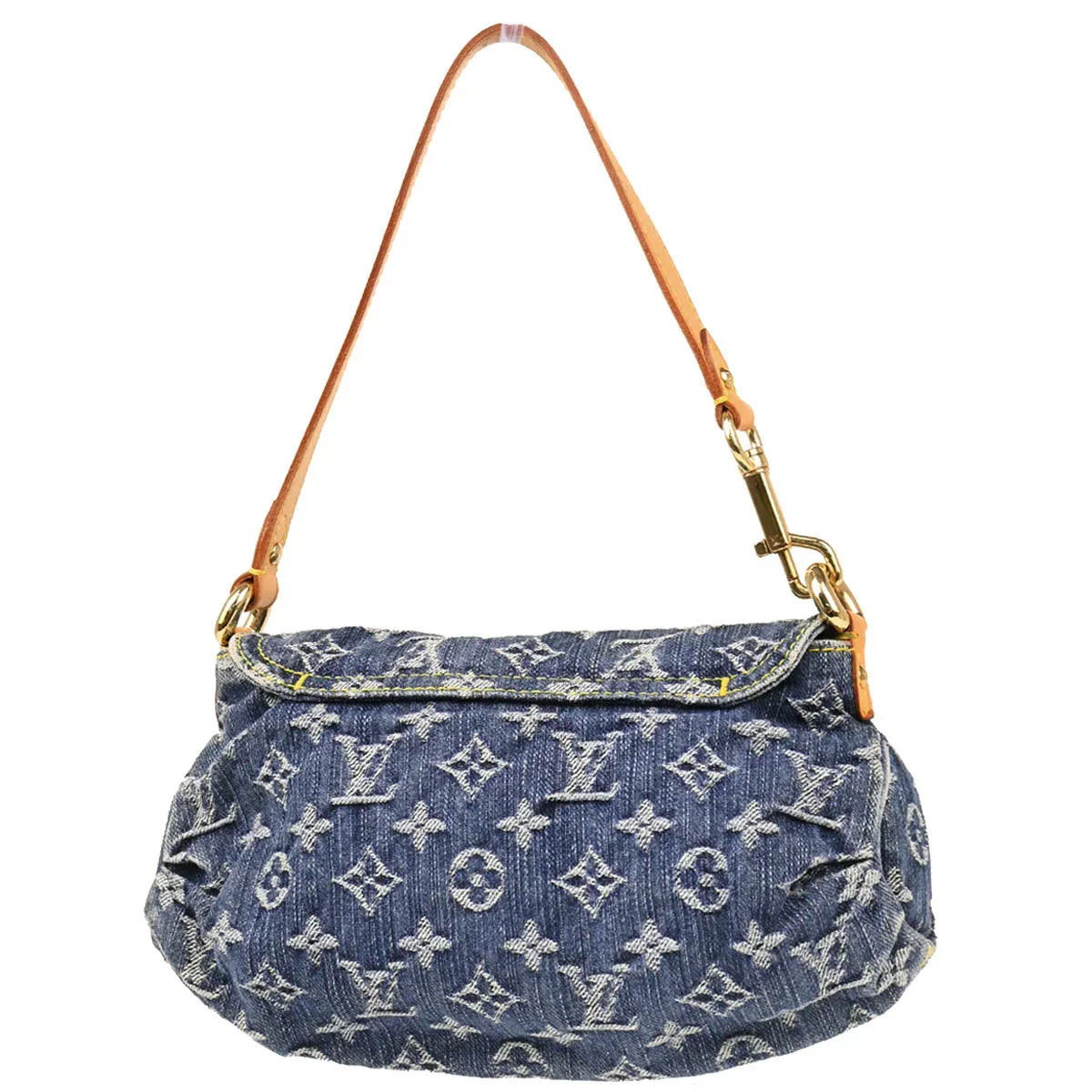 Louis Vuitton 2005 Blue Monogram Denim Mini Pleaty Handbag M95050