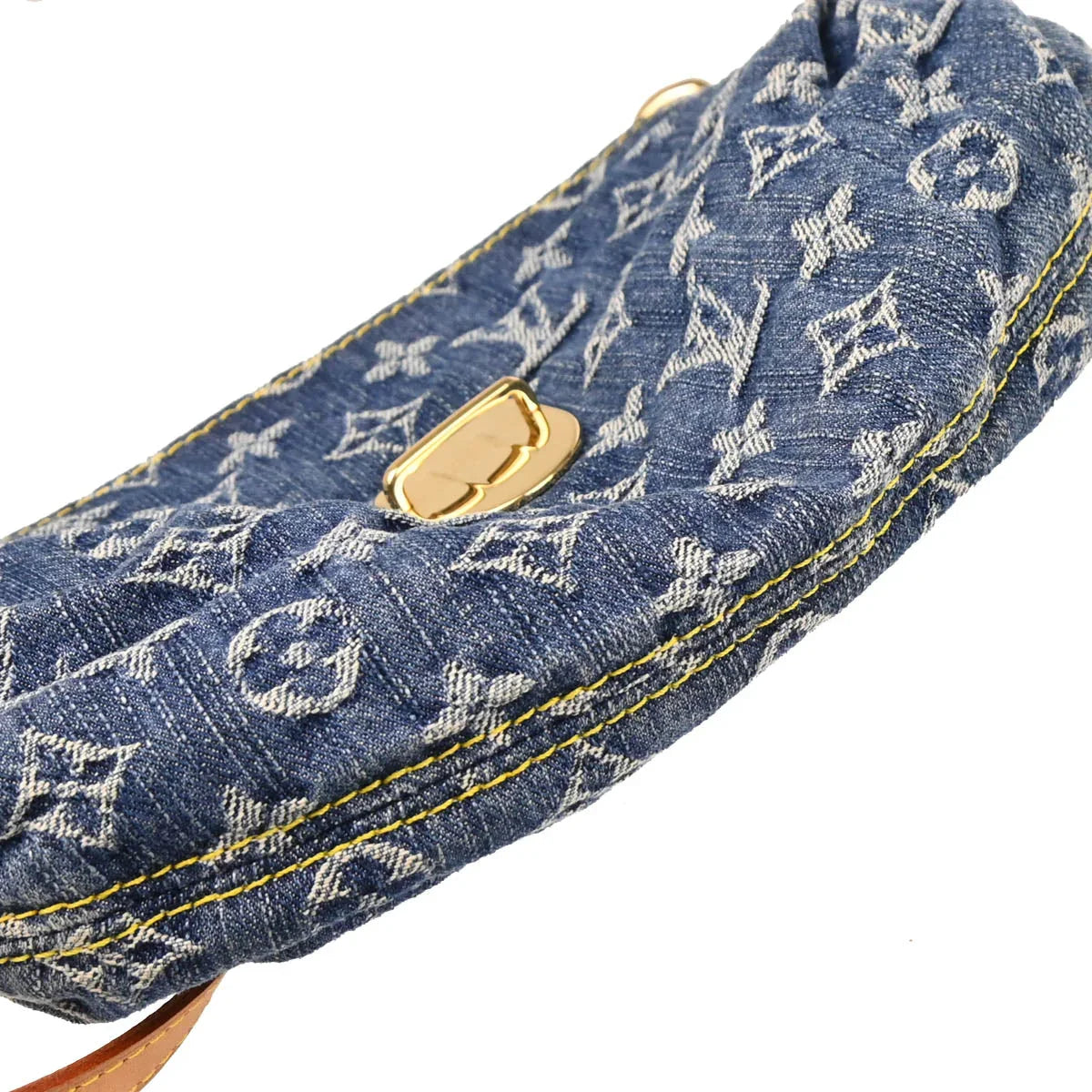 Louis Vuitton 2005 Blue Monogram Denim Mini Pleaty Handbag M95050