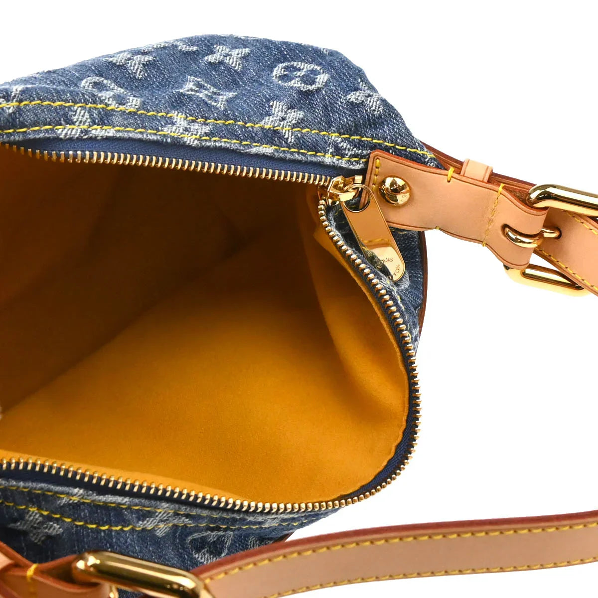 Louis Vuitton 2006 Blue Monogram Denim Baggy PM Shoulder Bag M95049