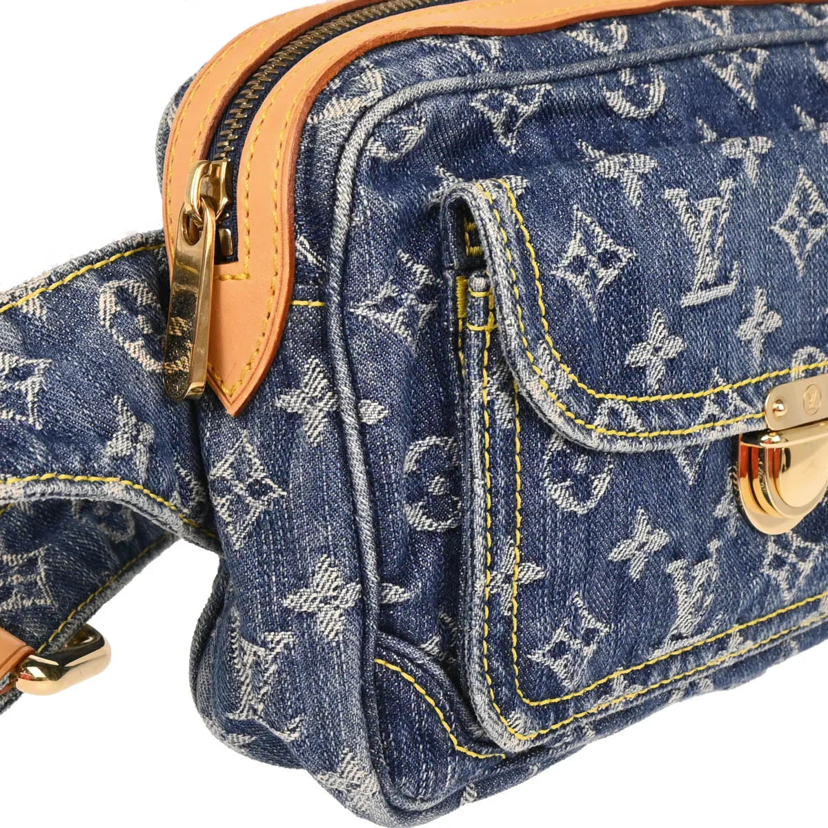 Louis Vuitton 2007 Blue Monogram Denim Bum Bag Waist Pouch M95347