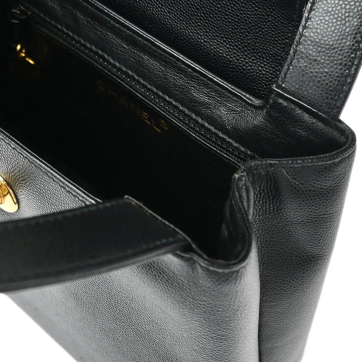 Chanel 1997-1999 Black Caviar Handbag