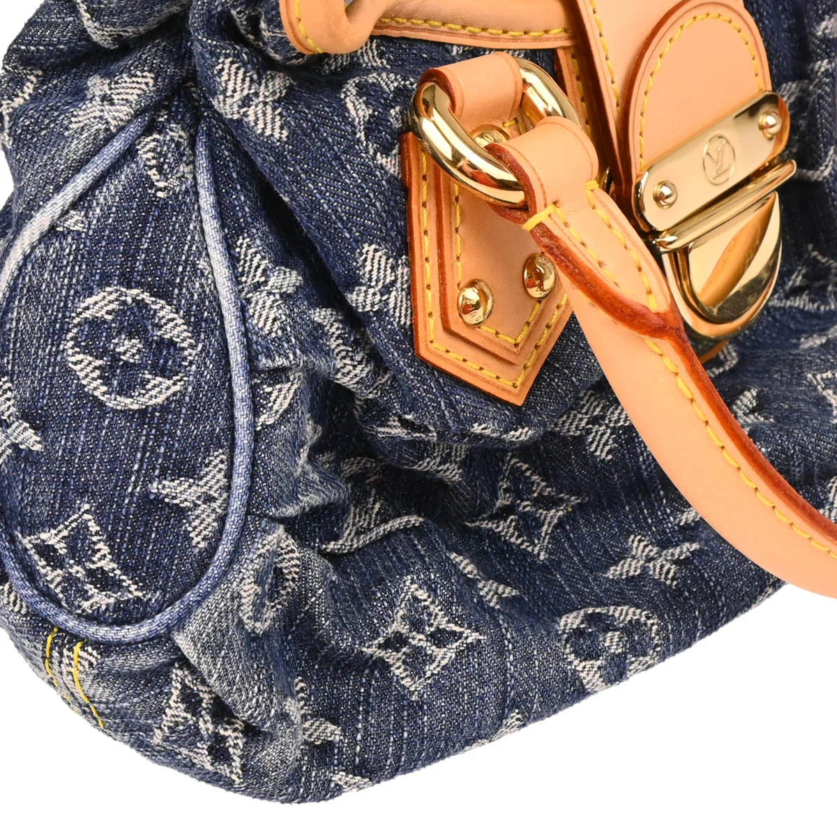Louis Vuitton 2006 Blue Monogram Denim Pleaty Handbag M95020