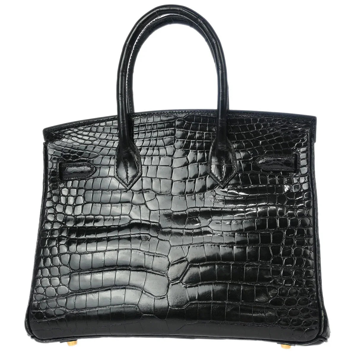 Hermes * Black Porosus Birkin 30 Handbag