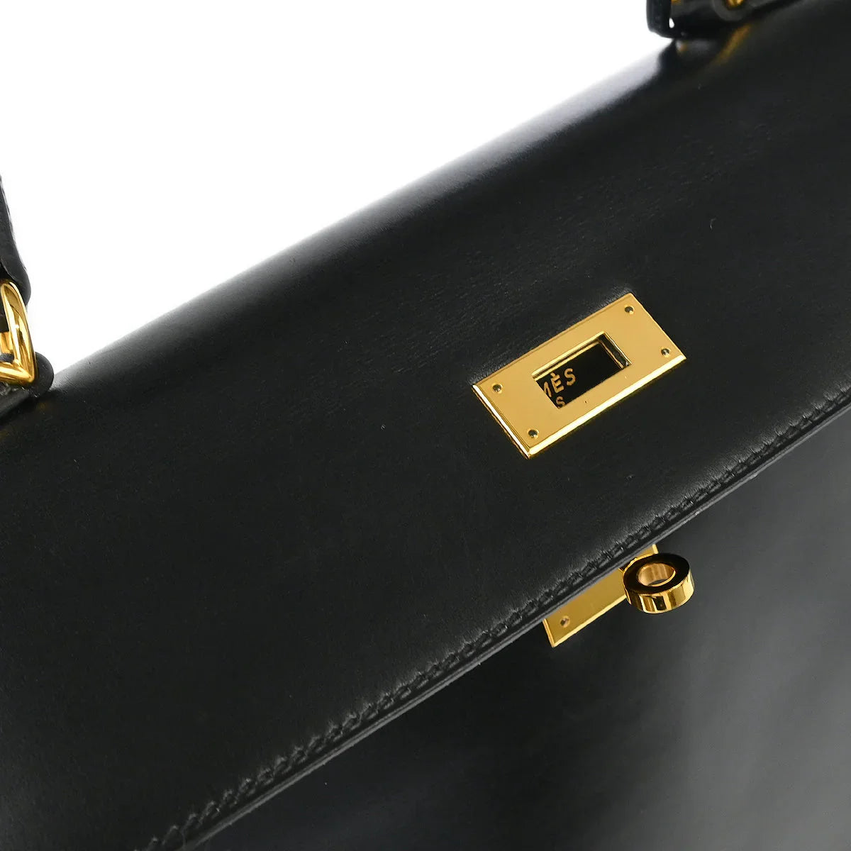Hermes 2000 Black Box Calf Kelly 35 Retourne 2way Shoulder Handbag