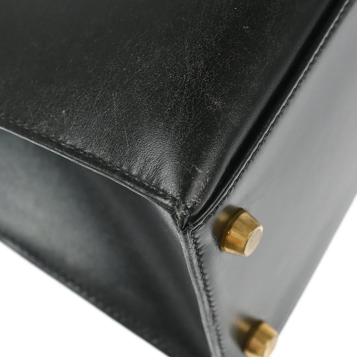 Hermes Black Box Calf Kelly 28 Sellier 2way Shoulder Handbag