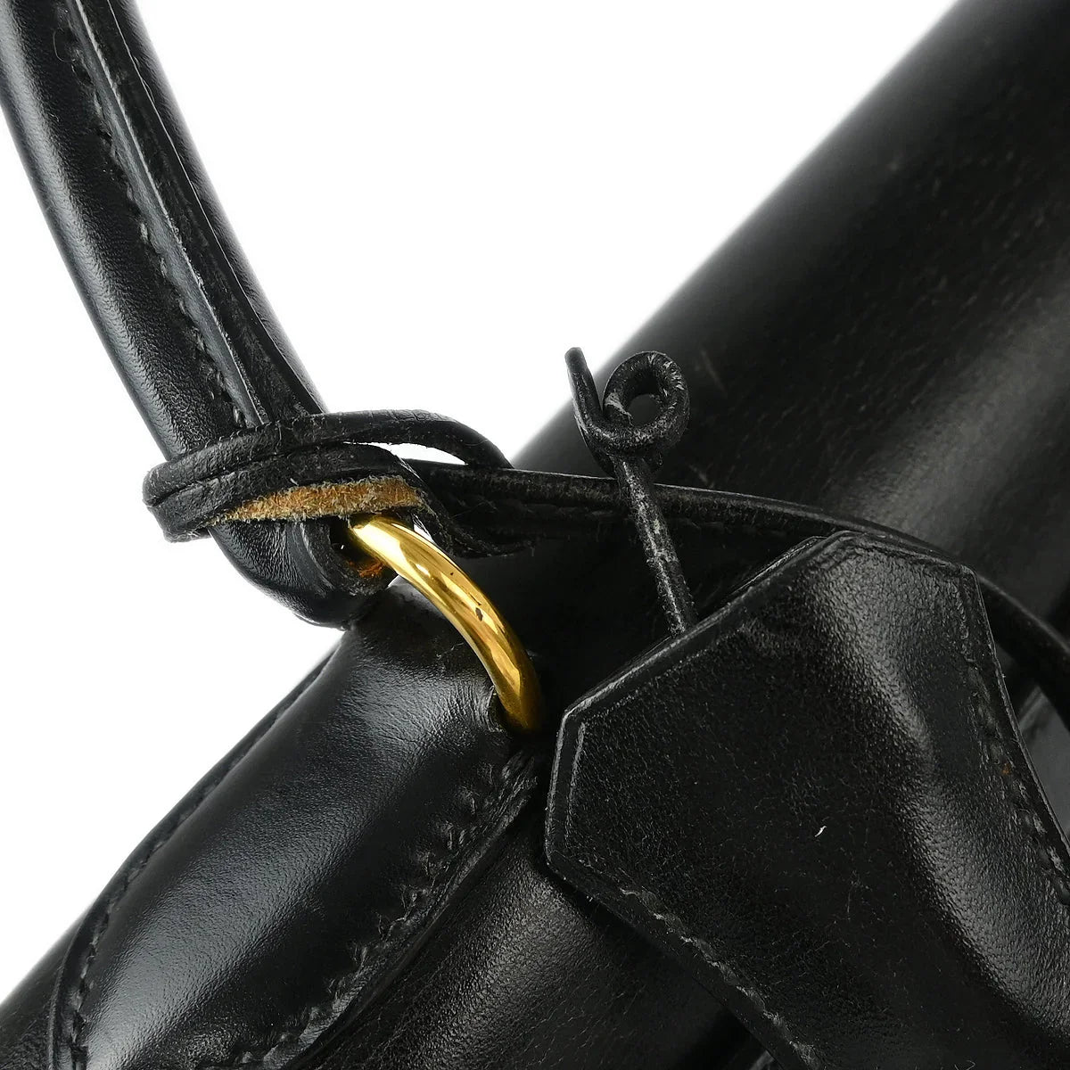 Hermes Black Box Calf Kelly 28 Sellier 2way Shoulder Handbag