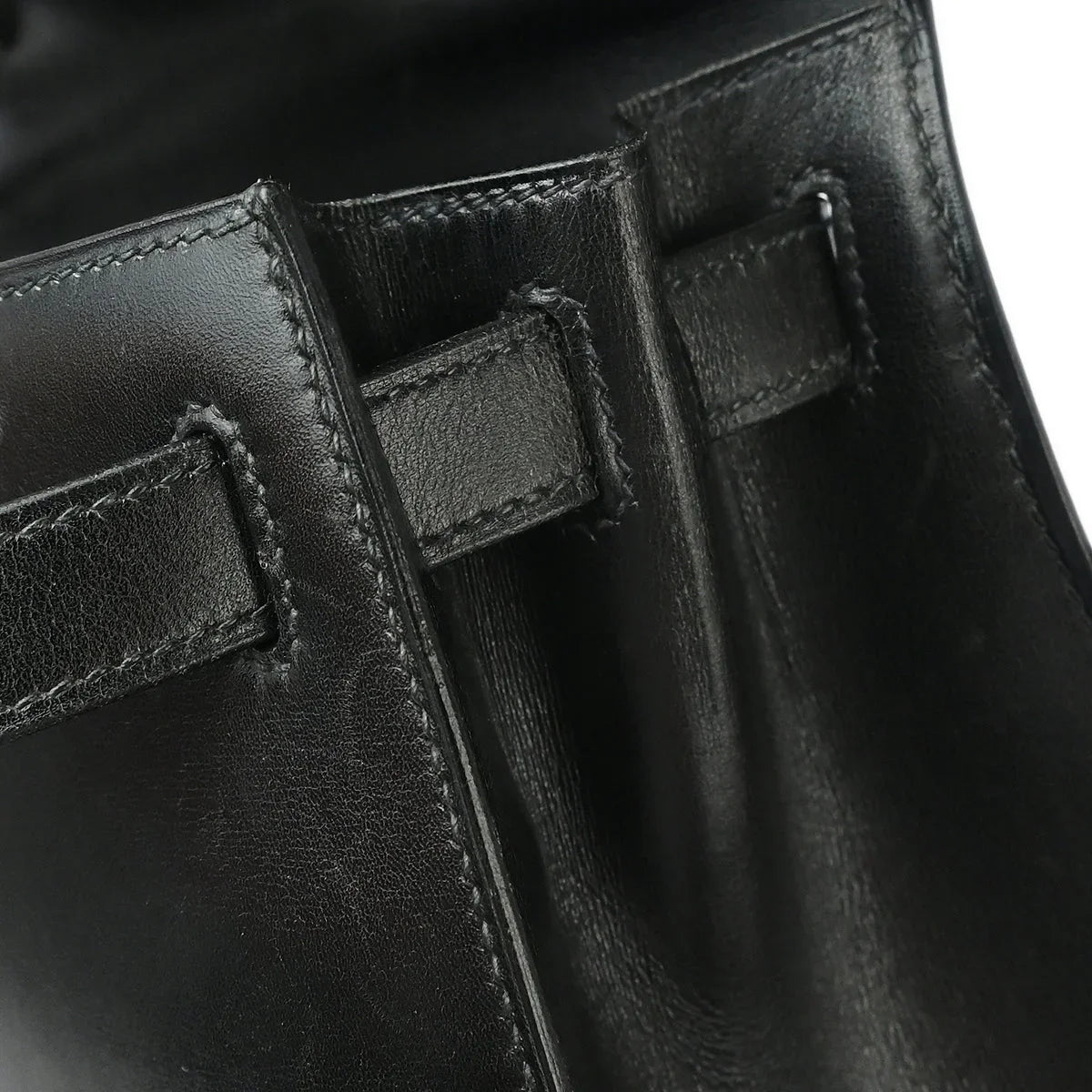 Hermes Black Box Calf Kelly 28 Sellier 2way Shoulder Handbag