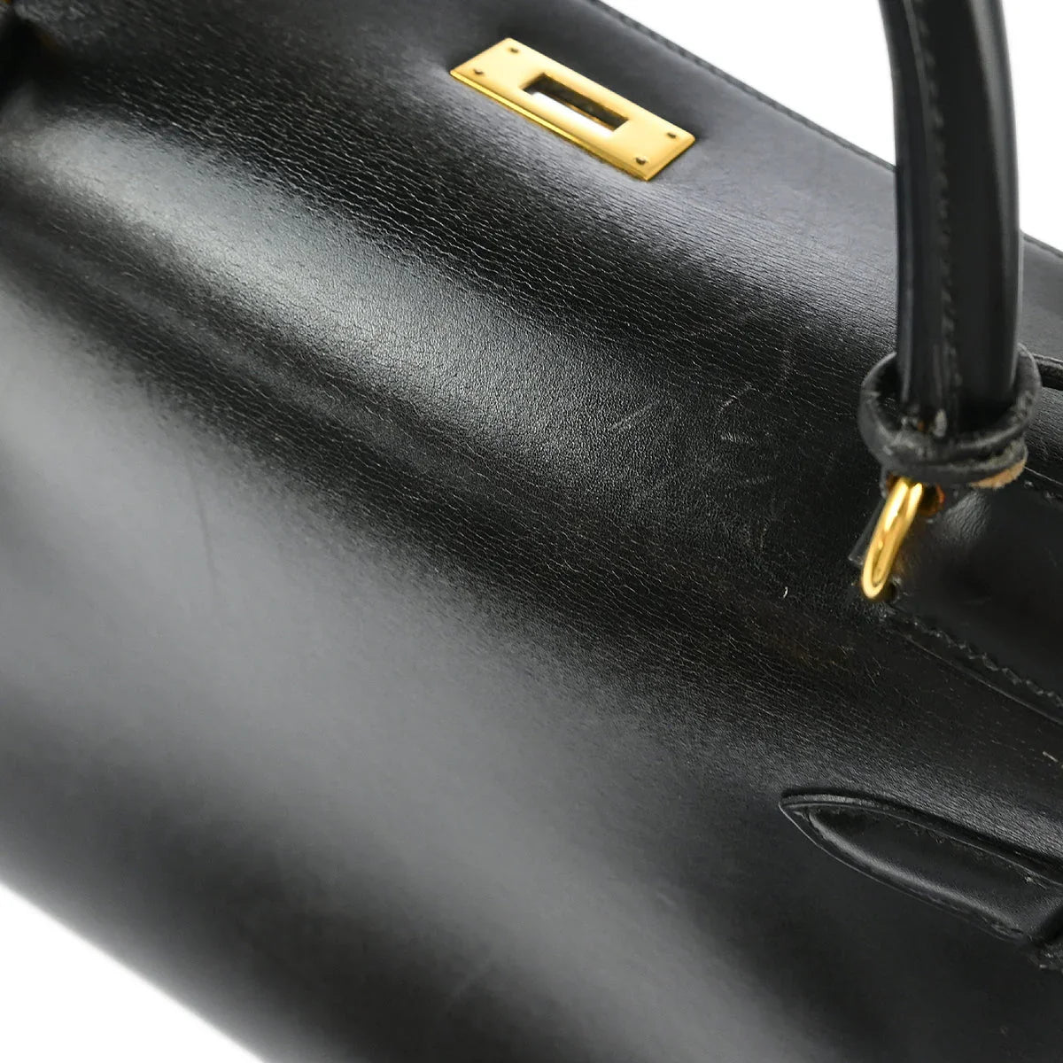 Hermes Black Box Calf Kelly 28 Sellier 2way Shoulder Handbag