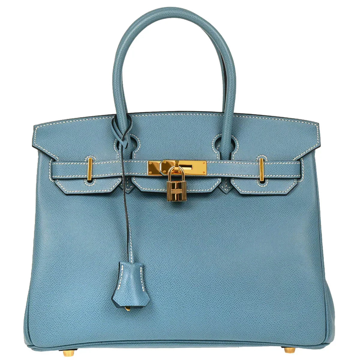 Hermes Blue Jean Epsom Birkin 30 Handbag