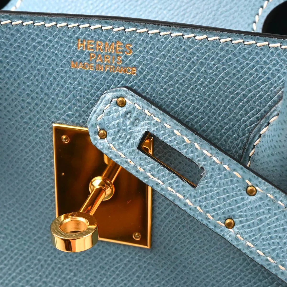 Hermes Blue Jean Epsom Birkin 30 Handbag