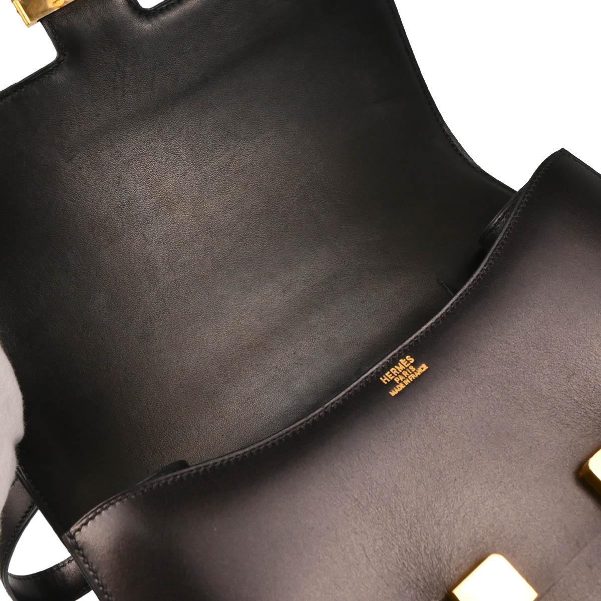 Hermes 2000 Black Box Calf Constance 25 Shoulder Bag