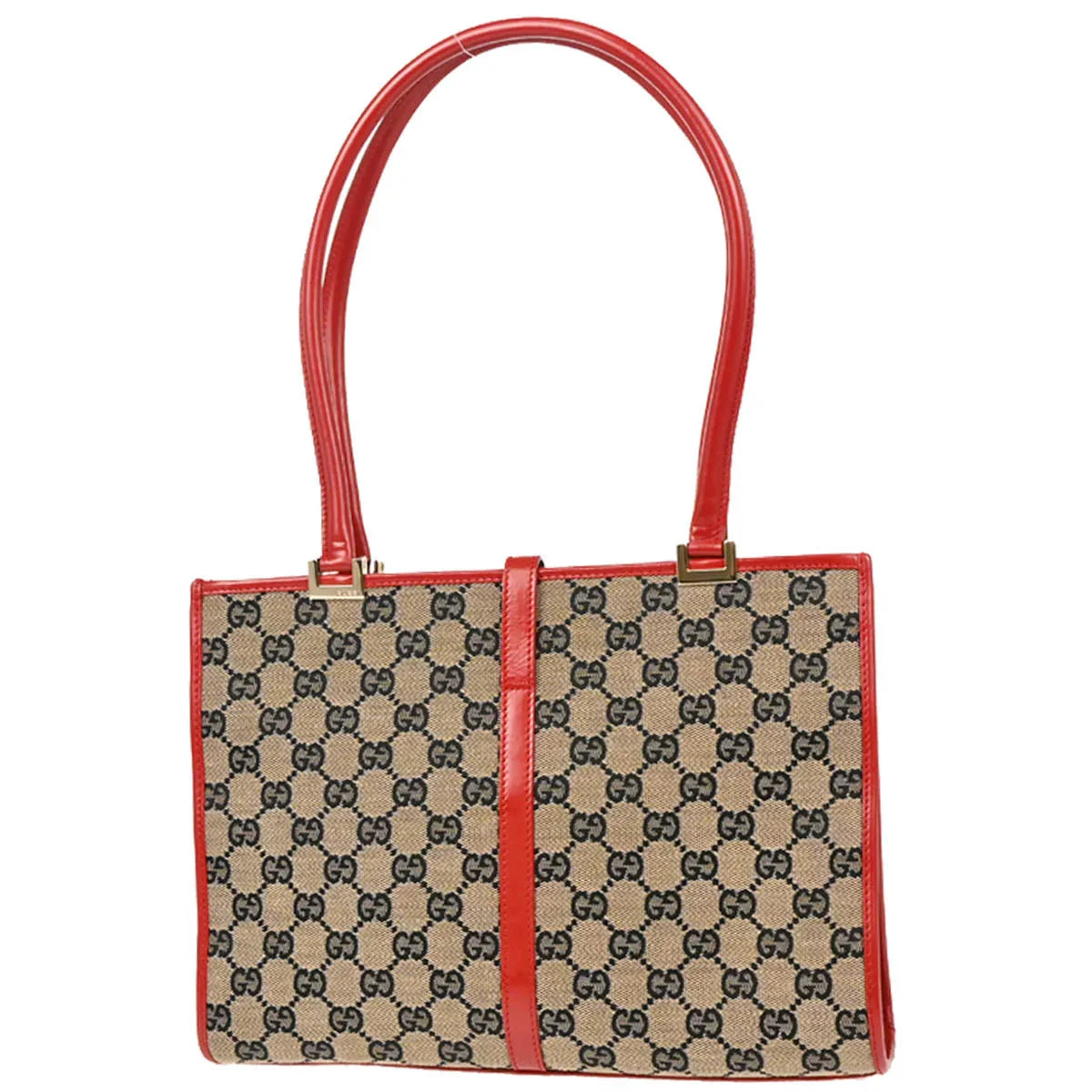 Gucci Red Beige GG Jackie Hobo Handbag