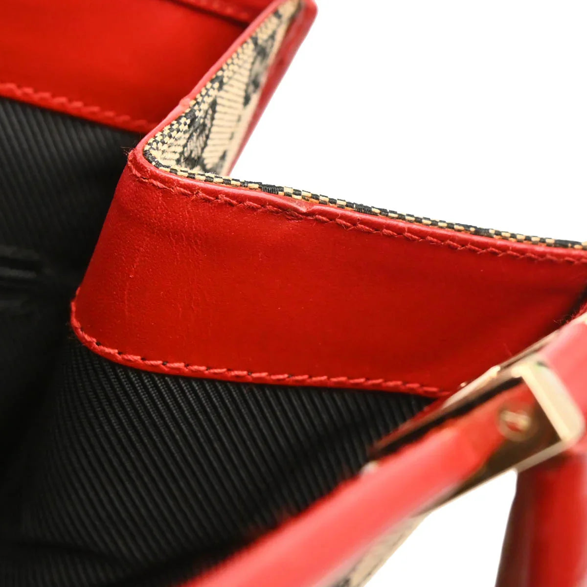Gucci Red Beige GG Jackie Hobo Handbag