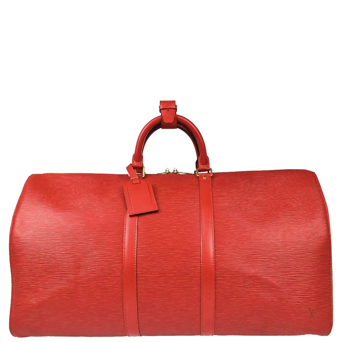 Louis Vuitton 1998 Red Epi Keepall 55 Travel Handbag M42957