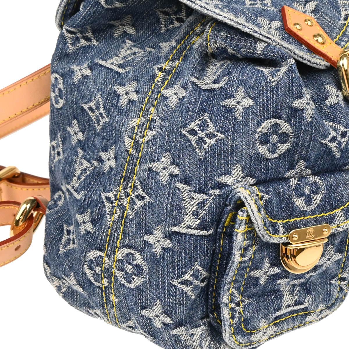 Louis Vuitton 2006 Blue Monogram Denim Sac a Dos PM Backpack M95057