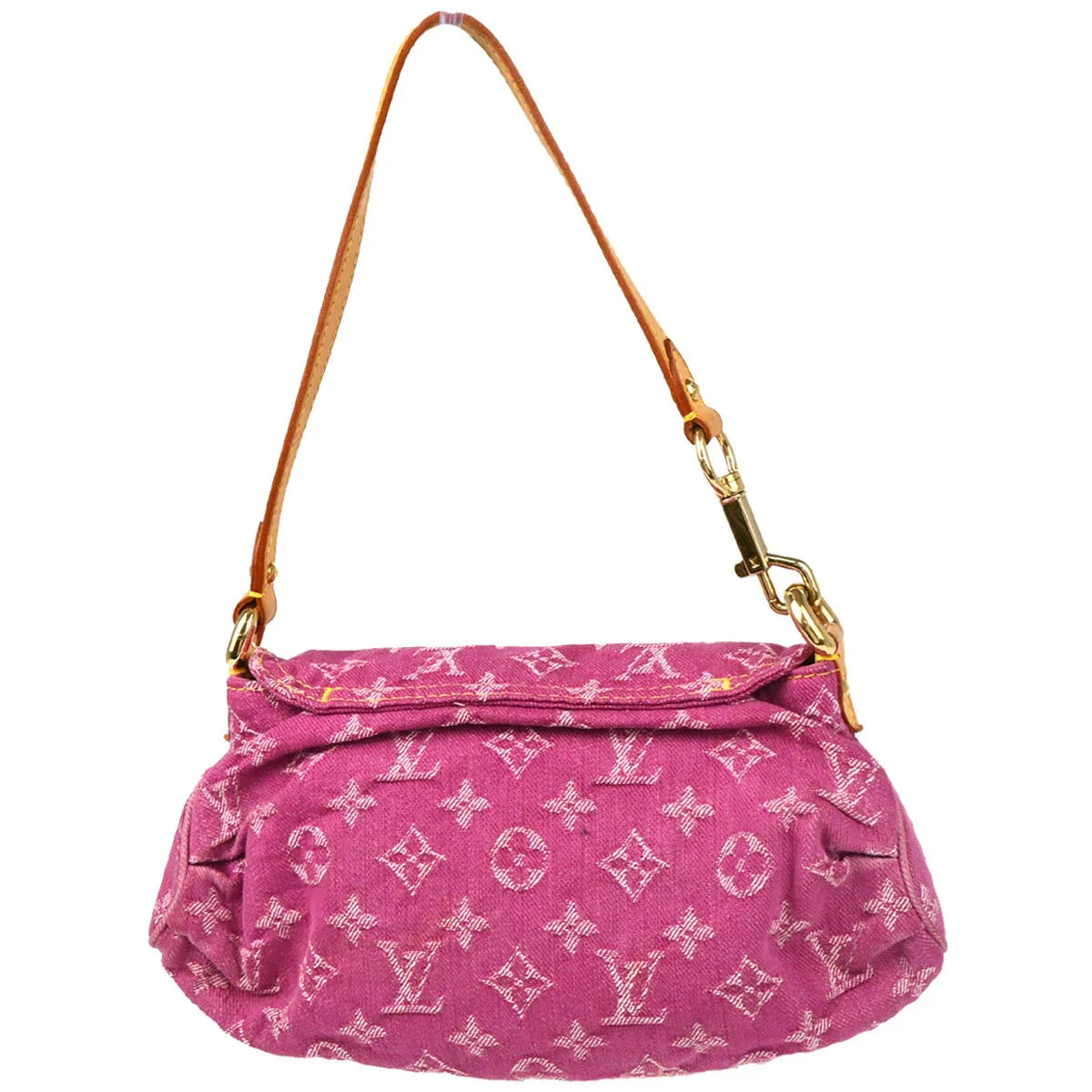 Louis Vuitton 2006 Pink Monogram Denim Mini Pleaty Handbag M95216