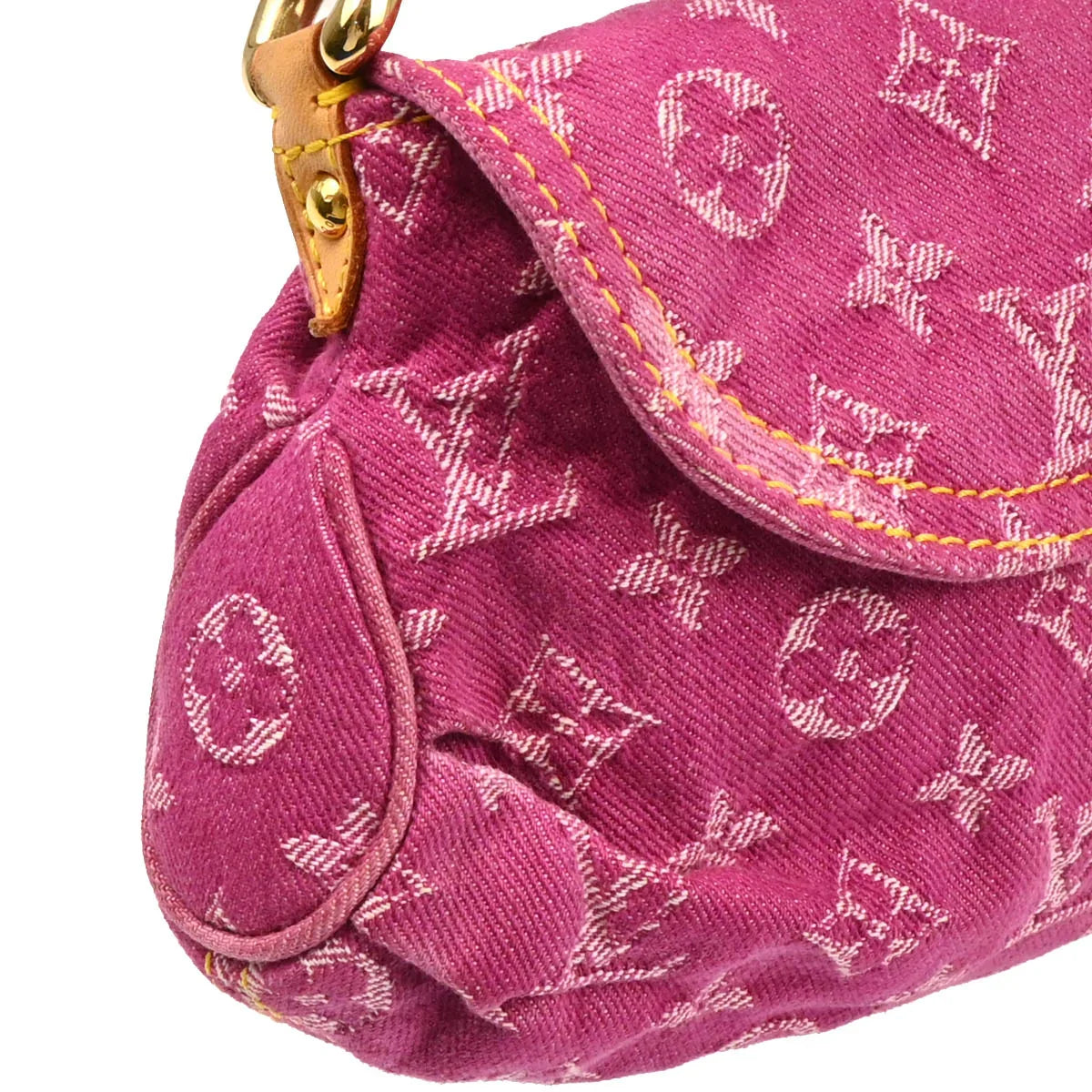 Louis Vuitton 2006 Pink Monogram Denim Mini Pleaty Handbag M95216