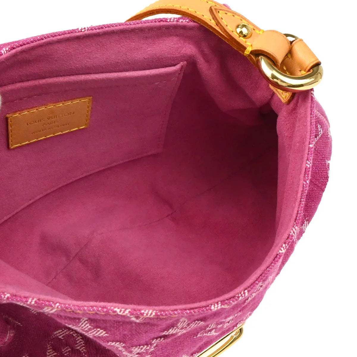 Louis Vuitton 2006 Pink Monogram Denim Mini Pleaty Handbag M95216