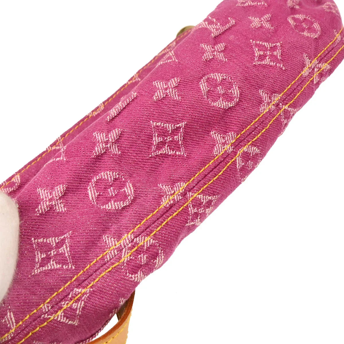 Louis Vuitton 2006 Pink Monogram Denim Mini Pleaty Handbag M95216