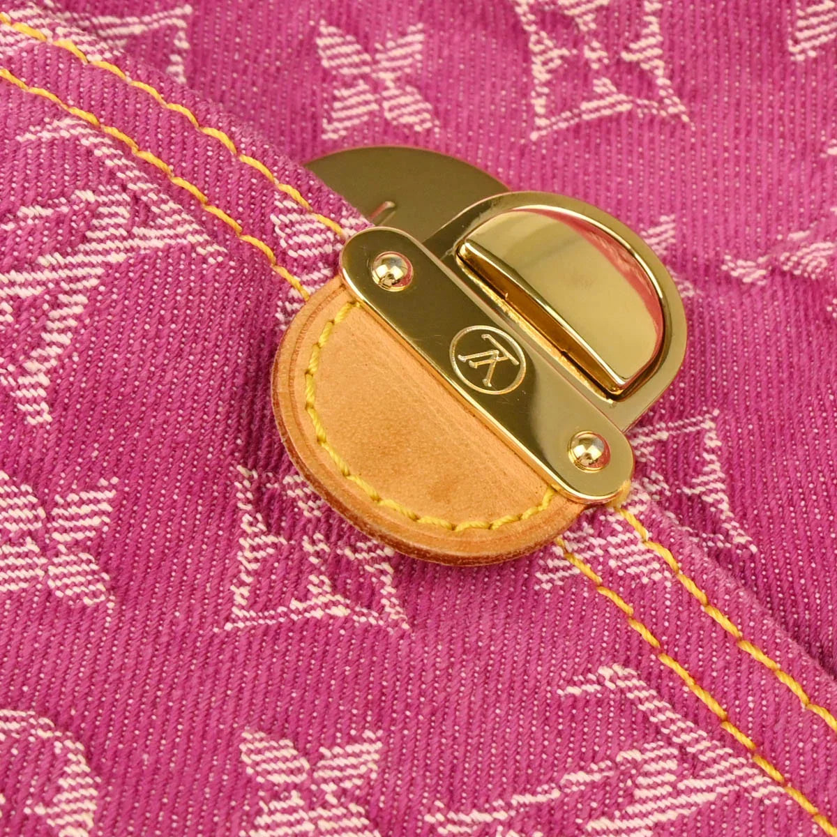 Louis Vuitton 2006 Pink Monogram Denim Mini Pleaty Handbag M95216