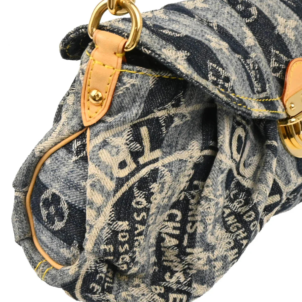 Louis Vuitton 2006 Blue Monogram Denim Mini Pleaty Raye Handbag M95333