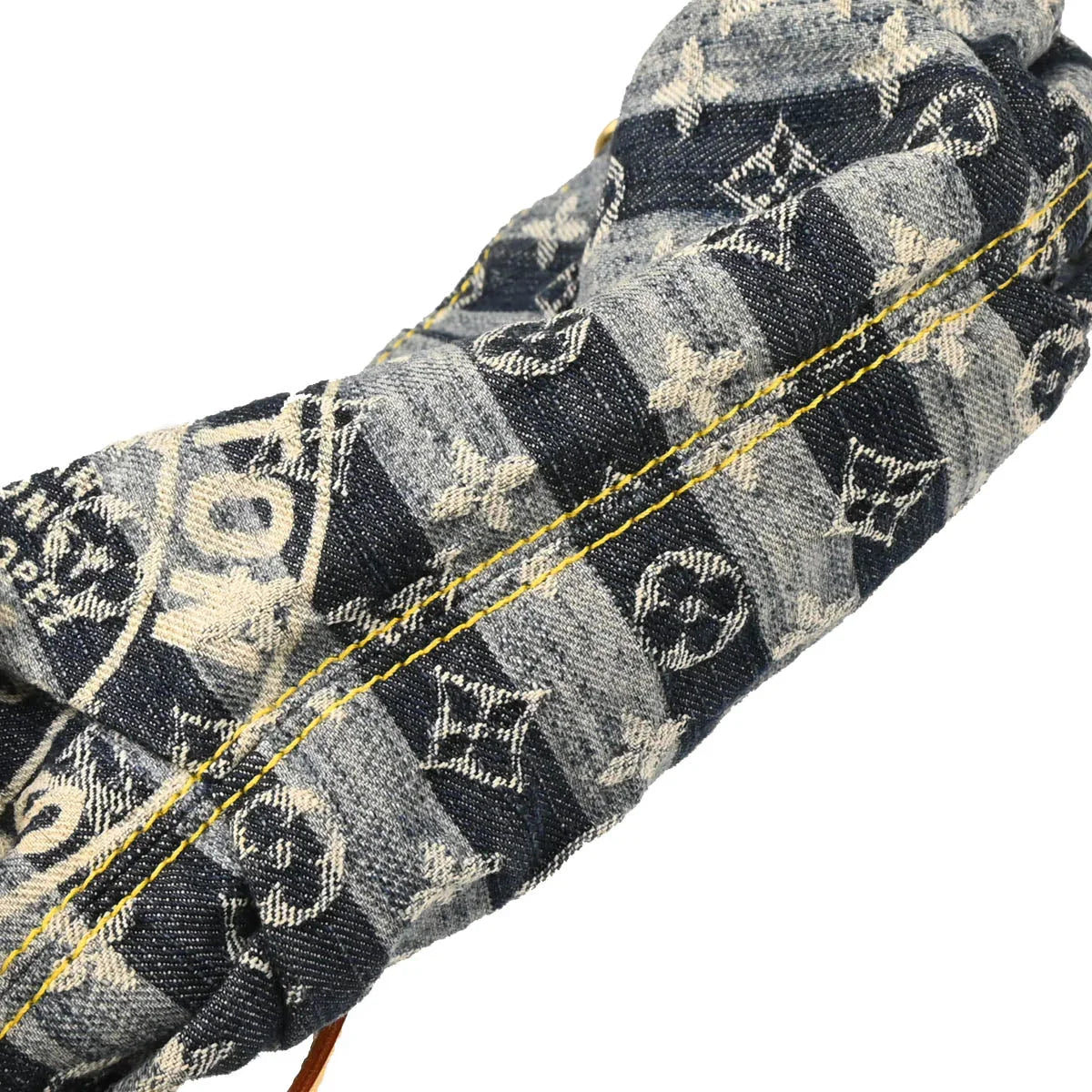 Louis Vuitton 2006 Blue Monogram Denim Mini Pleaty Raye Handbag M95333