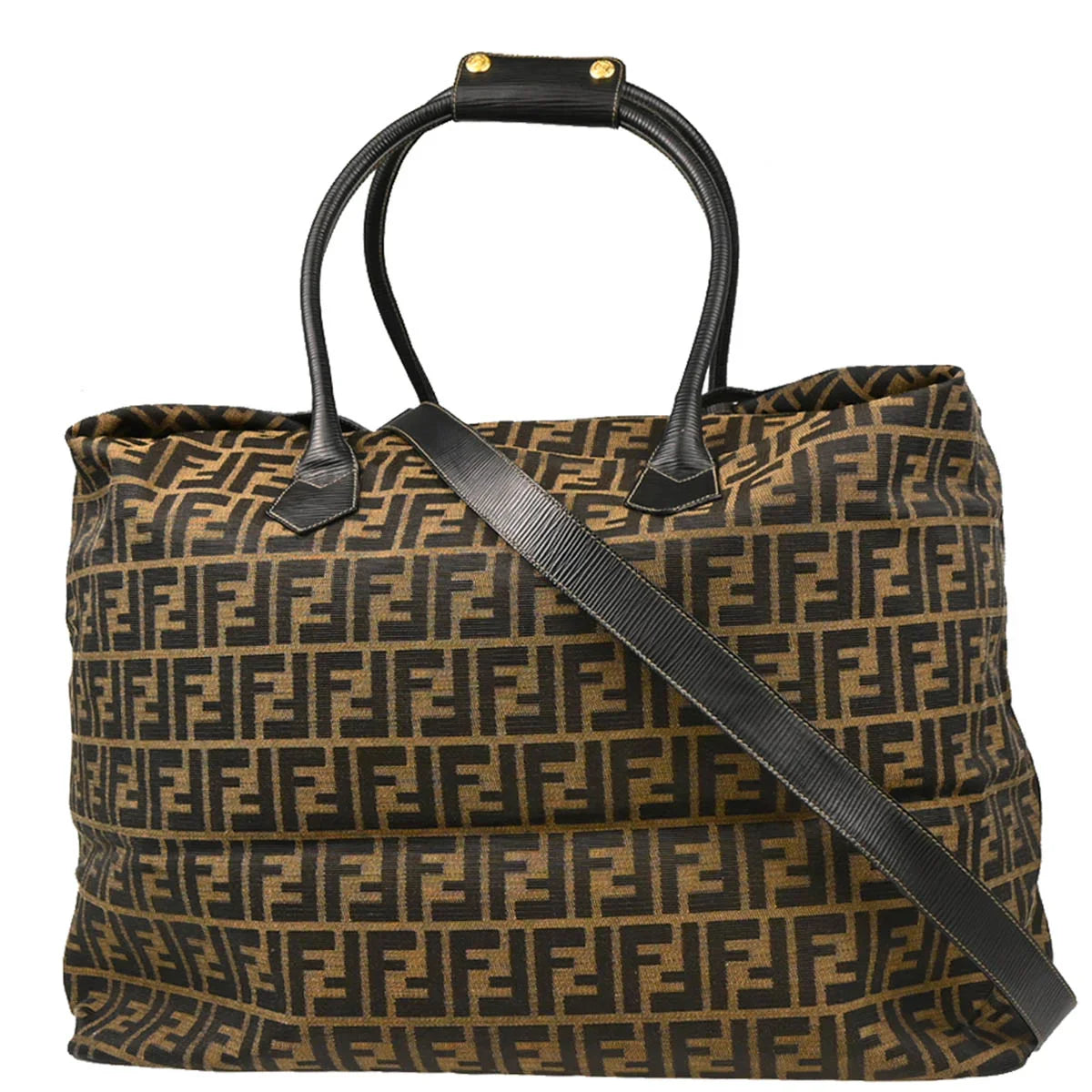 Fendi 2006 Brown Zucca 2way Shoulder Tote Handbag