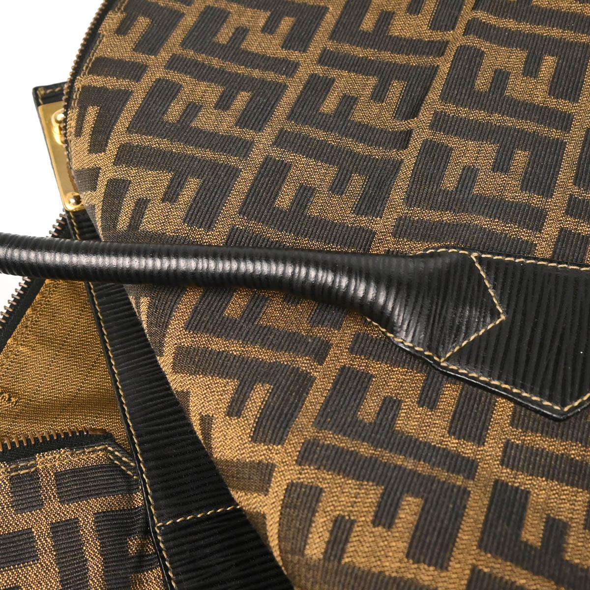 Fendi 2006 Brown Zucca 2way Shoulder Tote Handbag