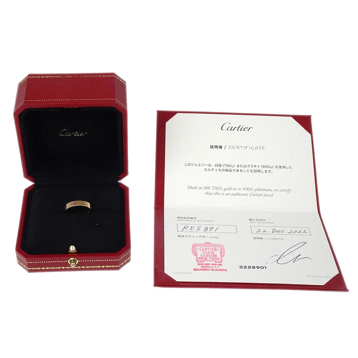 Cartier Mini Love Ring RES891 Au750 Diamond #48