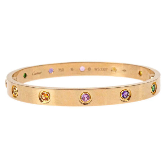 Cartier Love Bracelet Bangle WS3307 750 #16 Sapphire Garnet Amethyst
