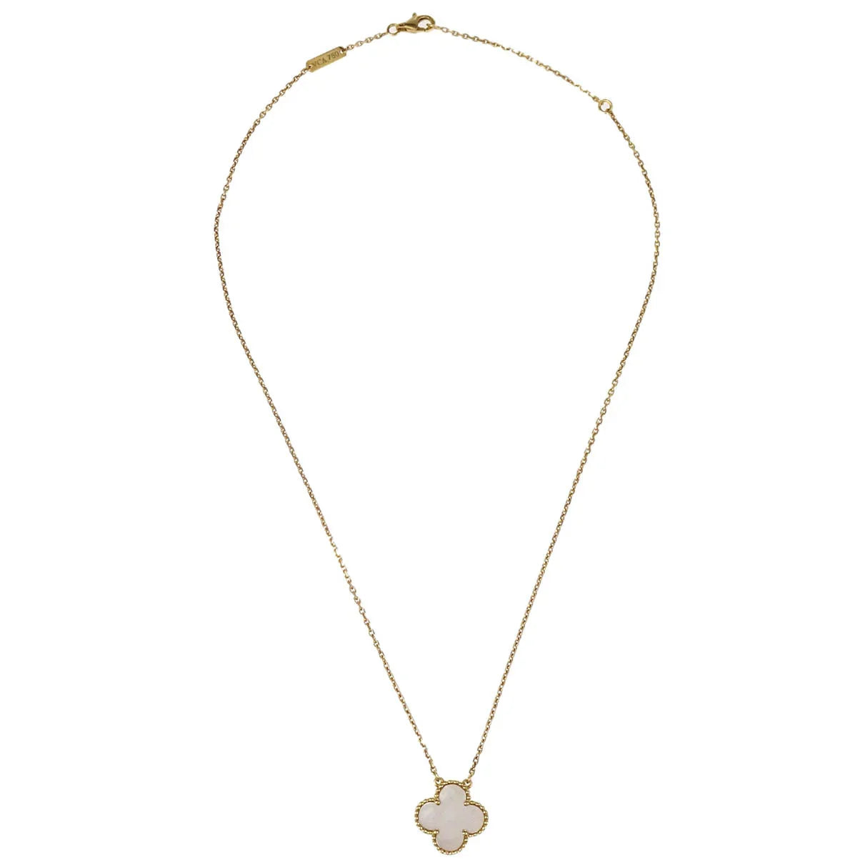 Van Cleef & Arpels Vintage Alhambra Pendant Necklace 750 Mother Of Pearl