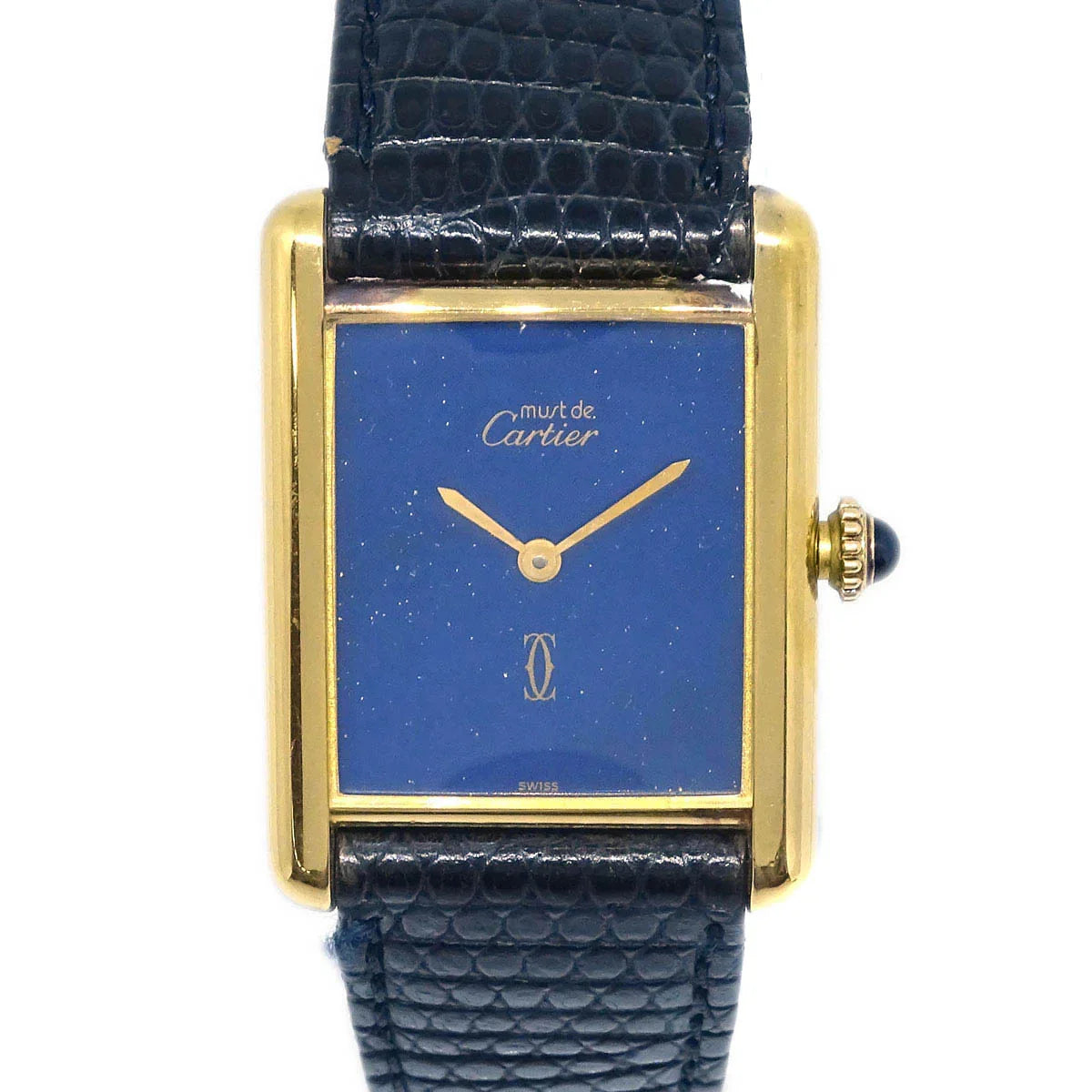 Cartier * Must Tank Manual-winding Watch SV925 Lapis Lazuli
