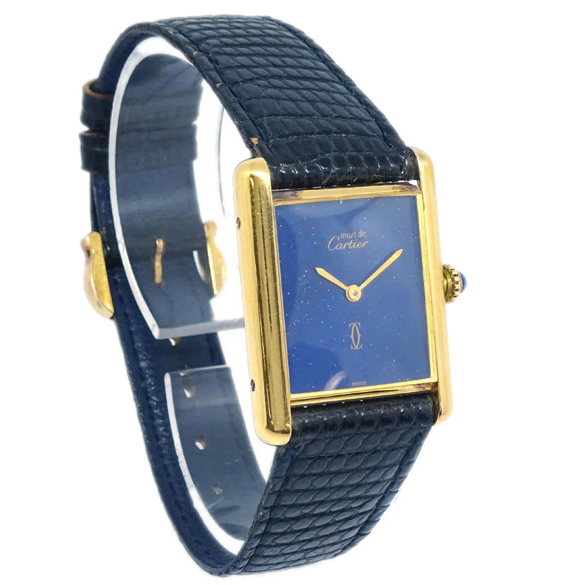 Cartier * Must Tank Manual-winding Watch SV925 Lapis Lazuli