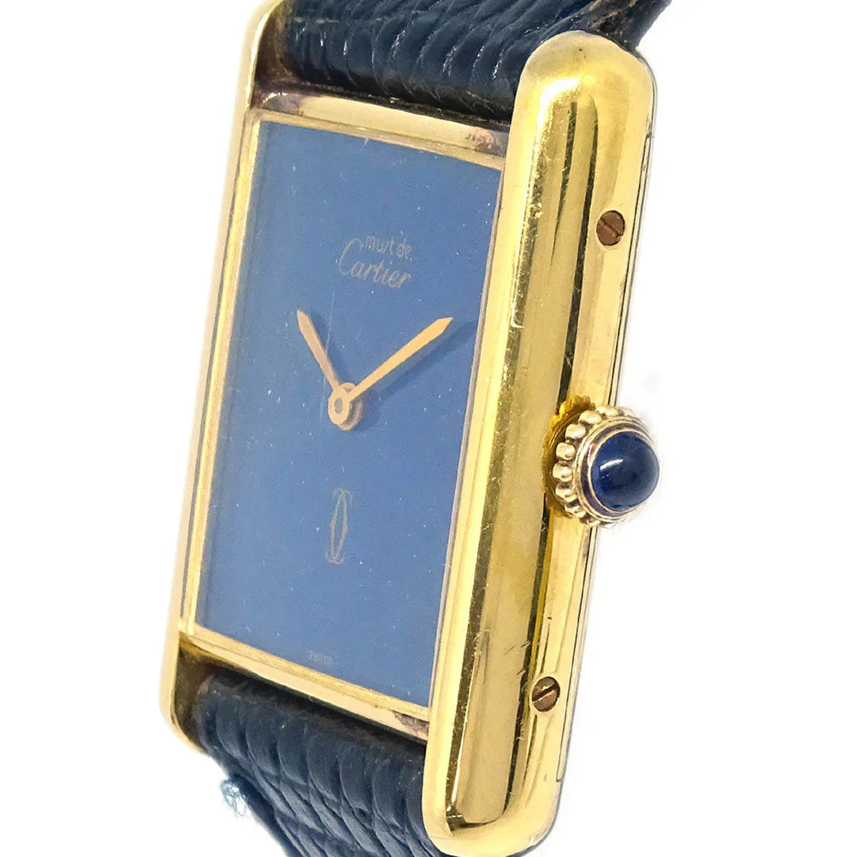 Cartier * Must Tank Manual-winding Watch SV925 Lapis Lazuli