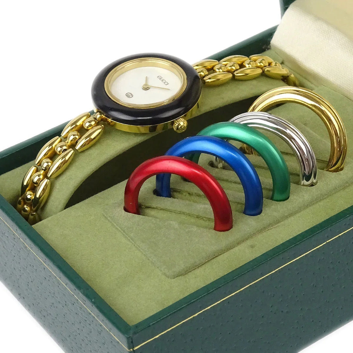 Gucci 11/12 Change Bezel Chameleon Quartz Watch SS