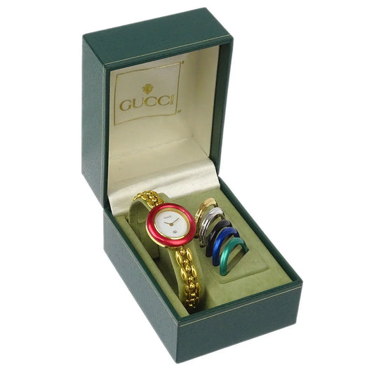 Gucci 1100-L Change Bezel Chameleon Quartz Watch SS
