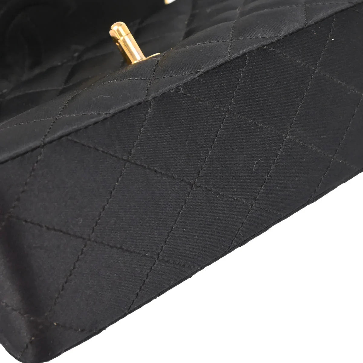 Chanel 1989-1991 Black Satin Mini Classic Square Flap Shoulder Bag
