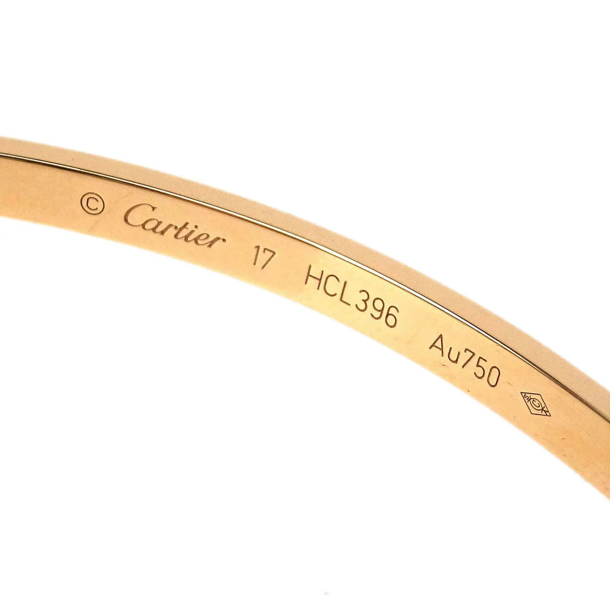 Cartier Love Bracelet Bangle Small Half Diamond HCL396 Au750 #17