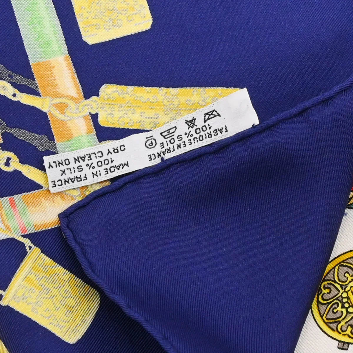 Hermes Scarf Carre 90 Petite Main Navy Small Good