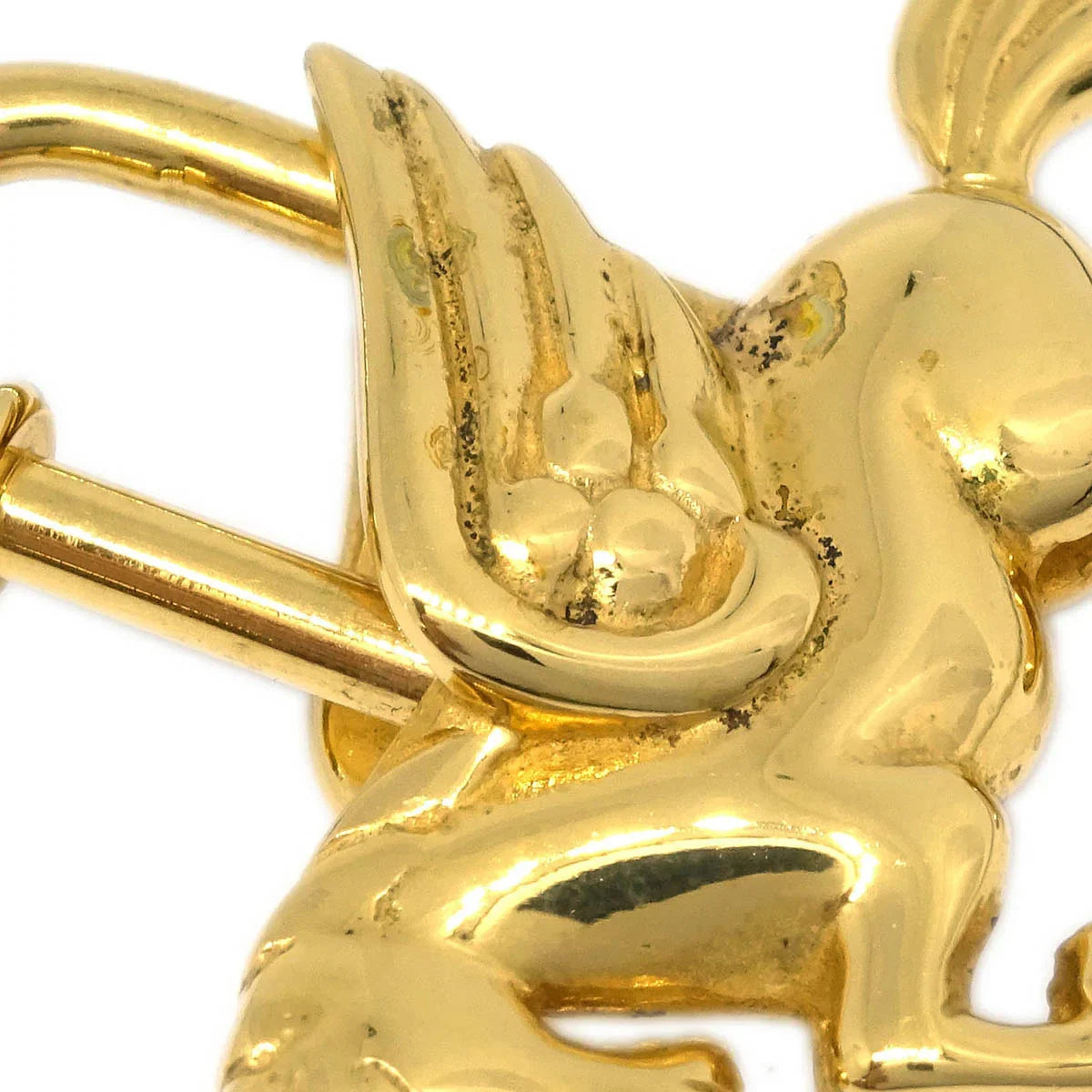 Hermes 1993 Le Cheval Pegasus Cadena Gold Small Good