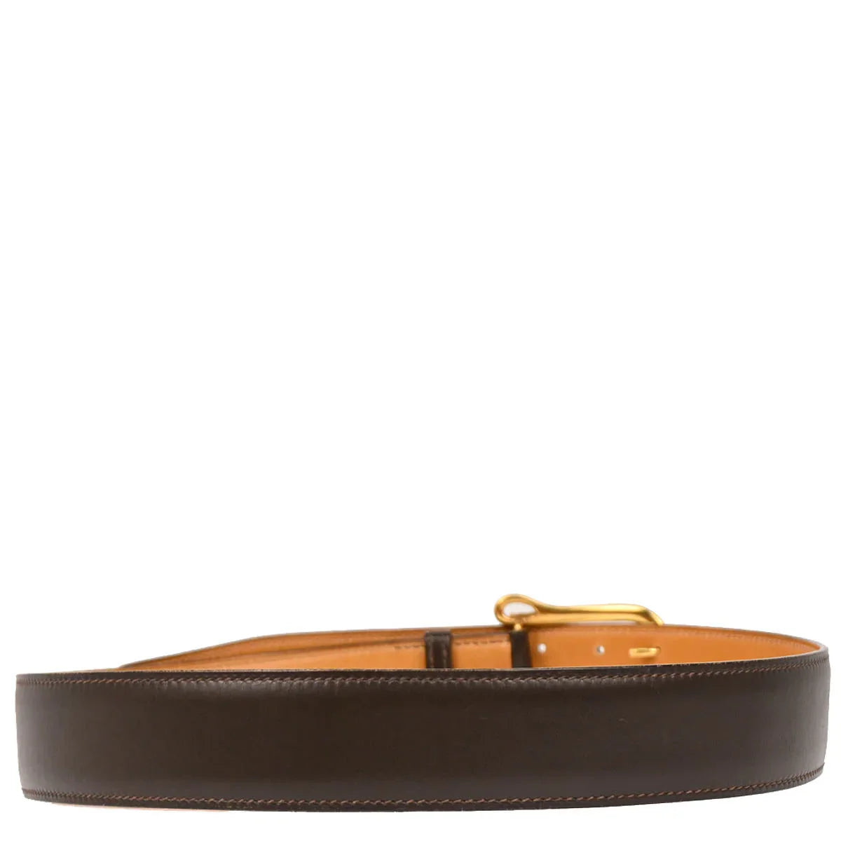 Hermes 1976 Ebene Natural Box Calf Belt Small Good