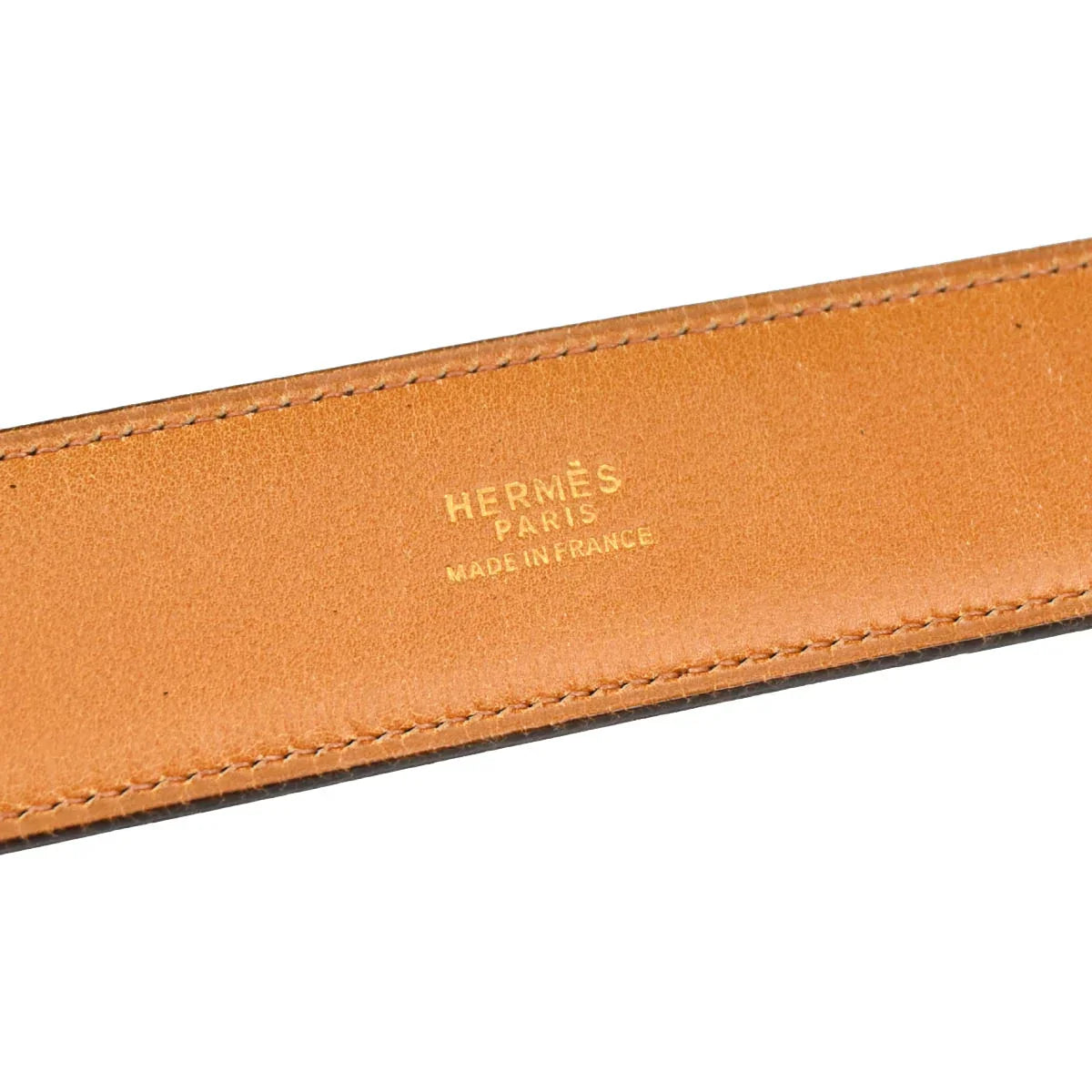 Hermes 1976 Ebene Natural Box Calf Belt Small Good