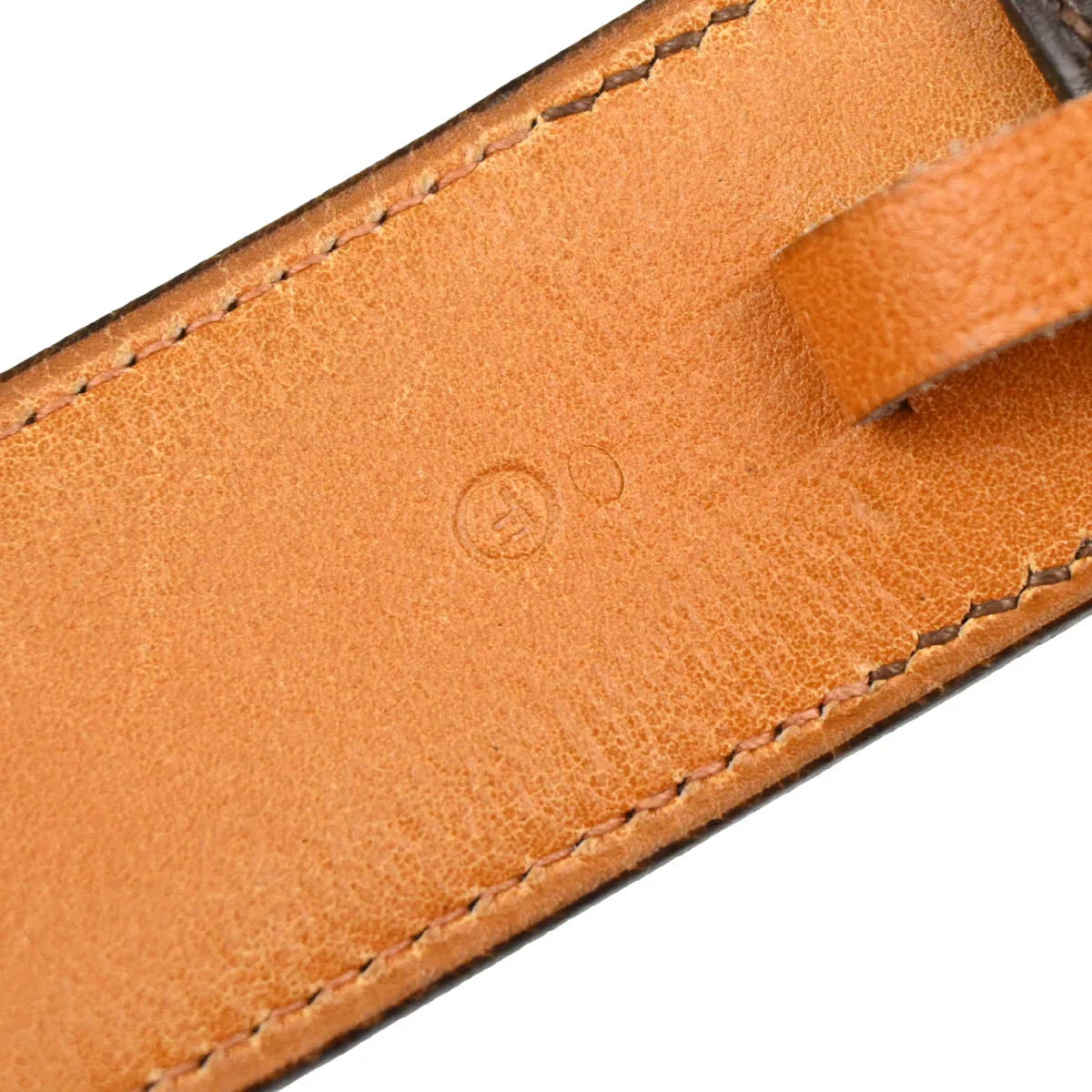 Hermes 1976 Ebene Natural Box Calf Belt Small Good