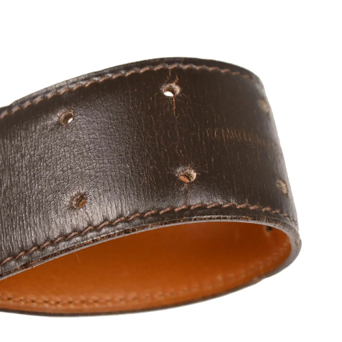 Hermes 1976 Ebene Natural Box Calf Belt Small Good