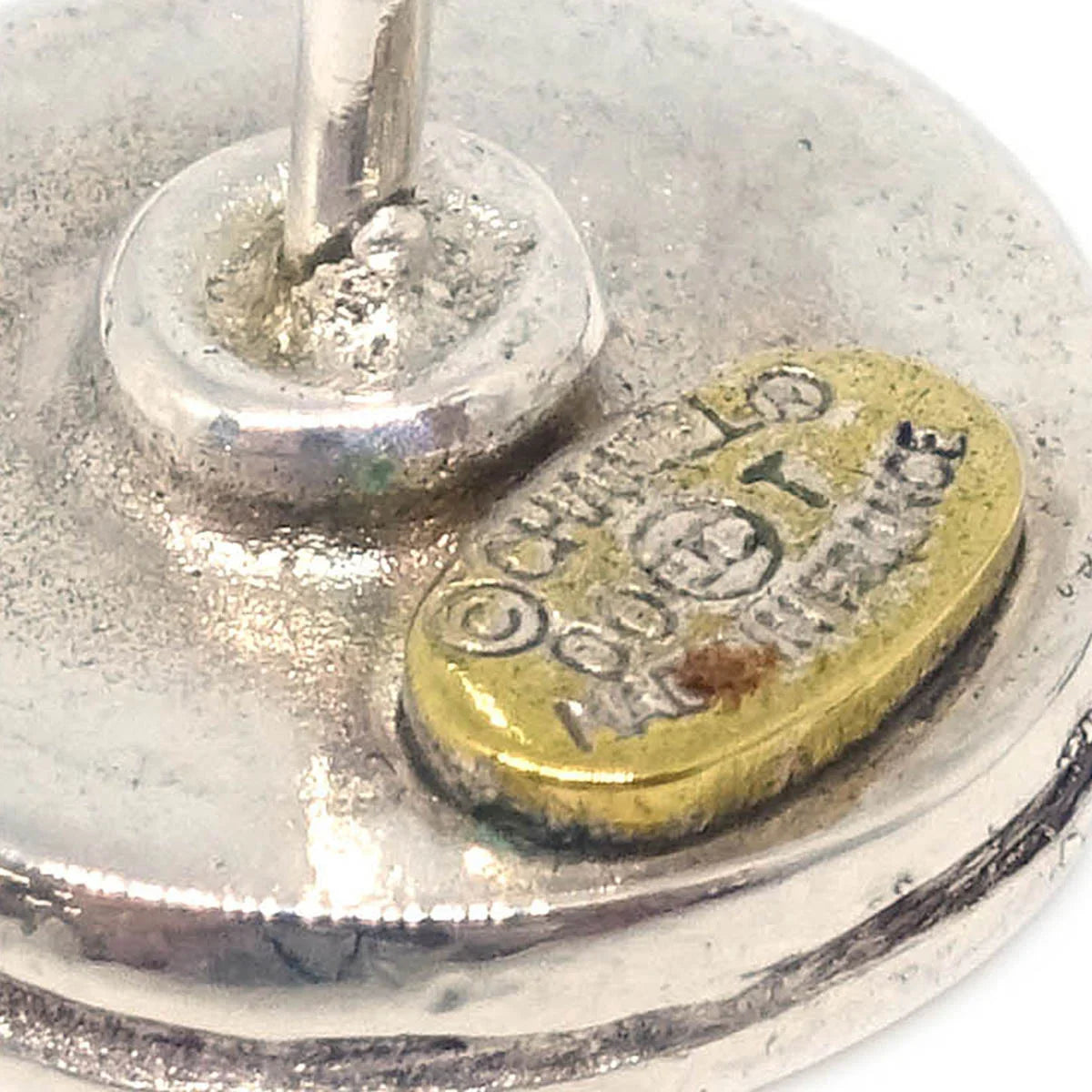 Chanel Button Piercing Earrings Silver 00T